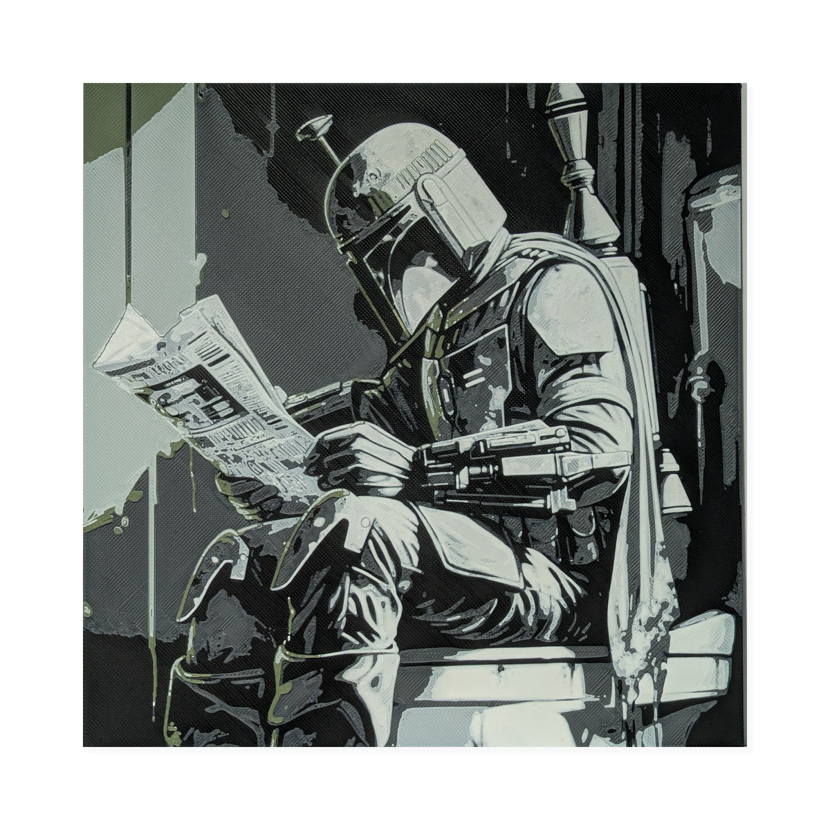 Boba Fett Pooper – Funny Star Wars 3D Printed Fan Art | 200mm Wall Art