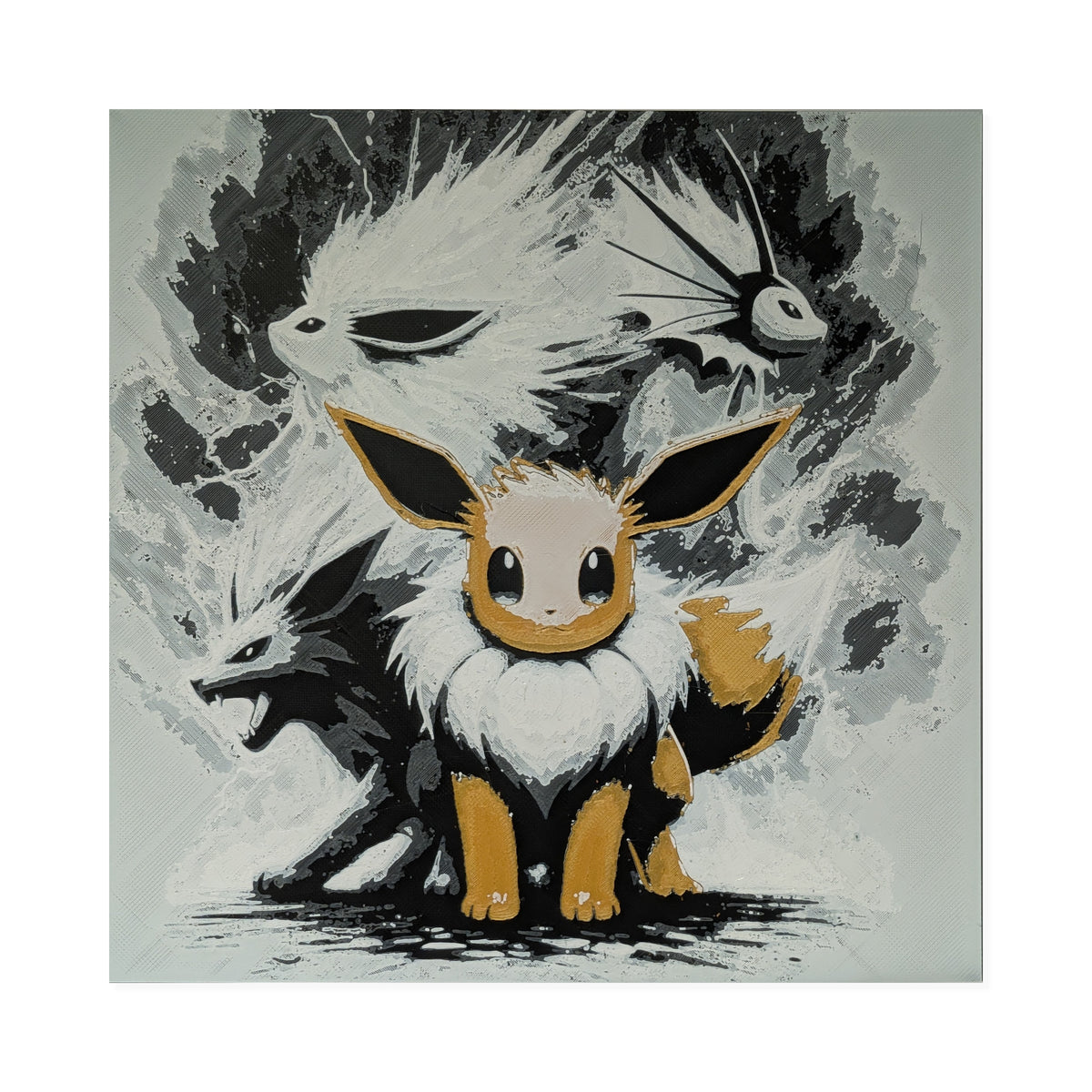 Eevee Evolutions – Pokémon 3D Printed Fan Art | 200mm Wall Art