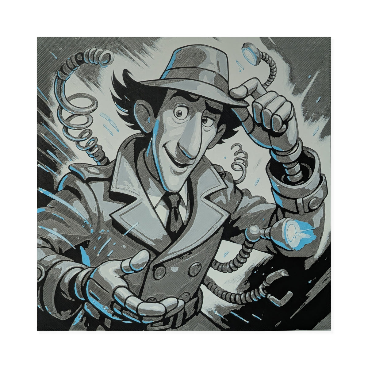 Inspector Gadget – 3D Printed Fan Art | 200mm Wall Art