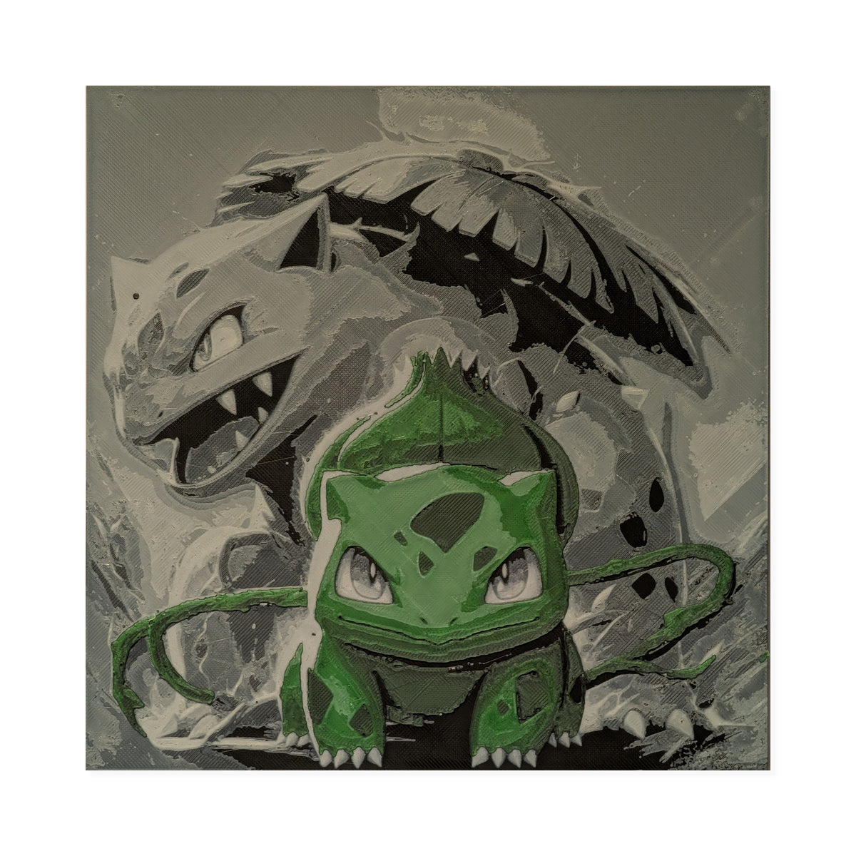 Bulbasaur Evolution – Pokémon Anime Style 3D Printed Fan Art | 200mm Wall Art