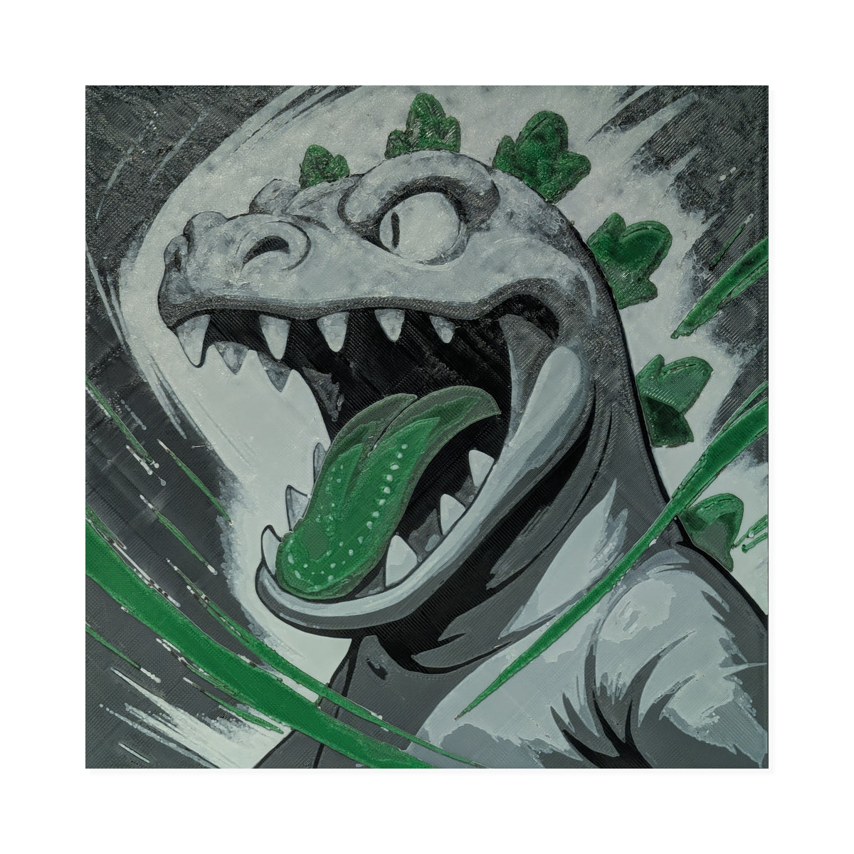 Reptar – Rugrats 3D Printed Fan Art | 200mm Wall Art