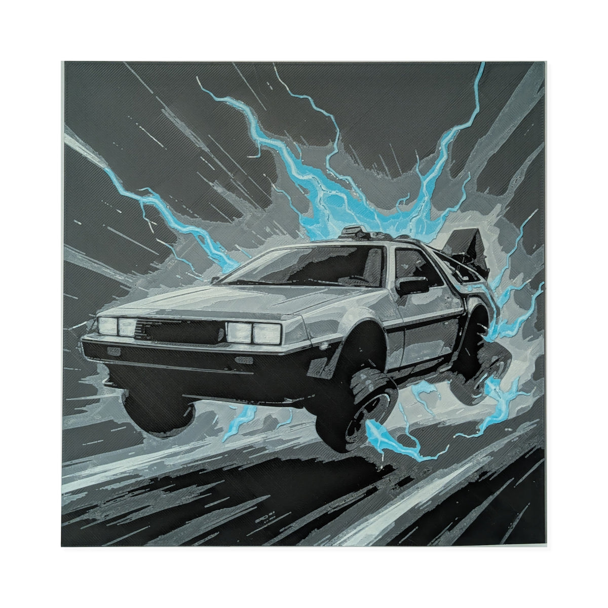 Back to the Future DeLorean – 3D Printed Fan Art | 200mm Wall Art