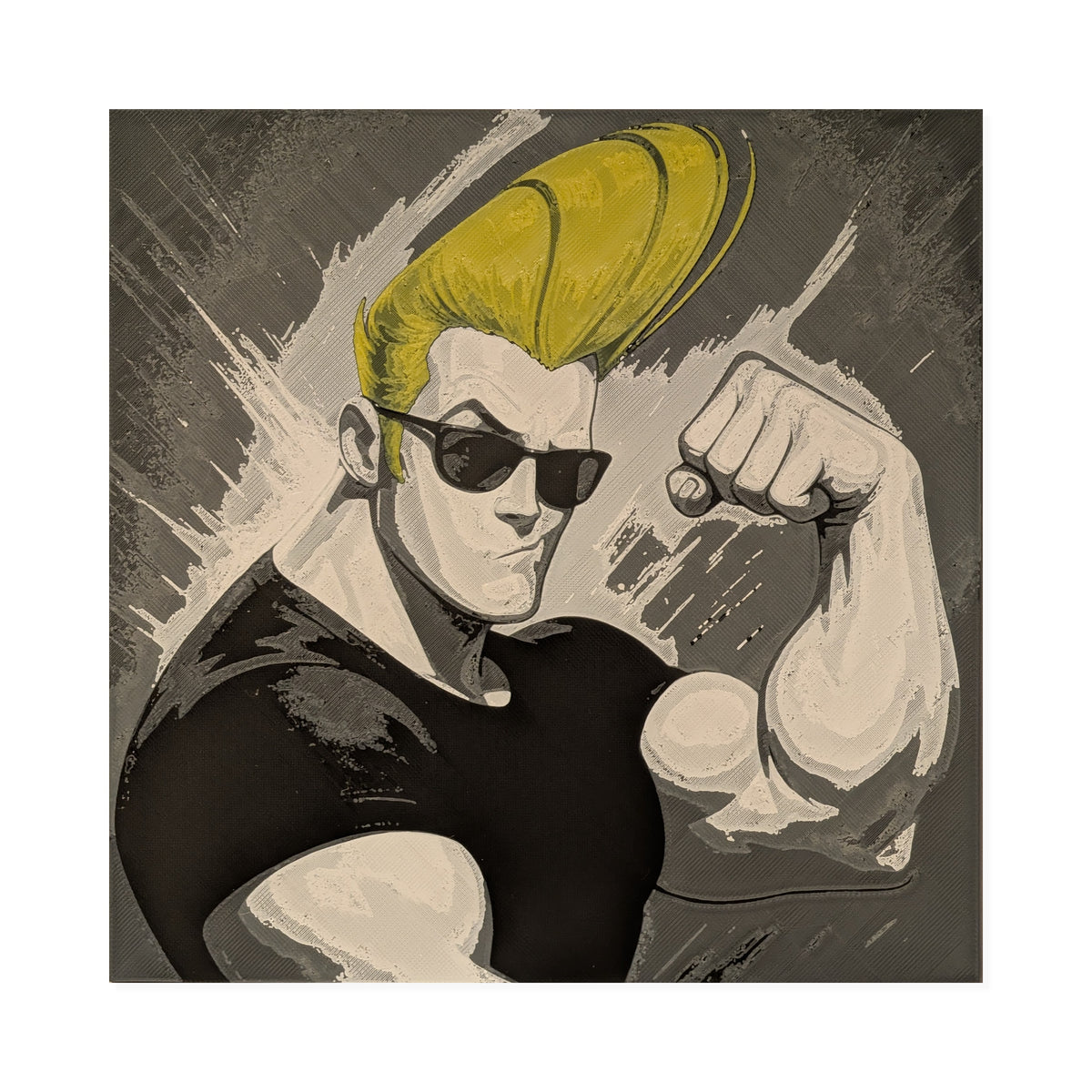 Johnny Bravo – Cartoon Network 3D Printed Fan Art | 200mm Wall Art