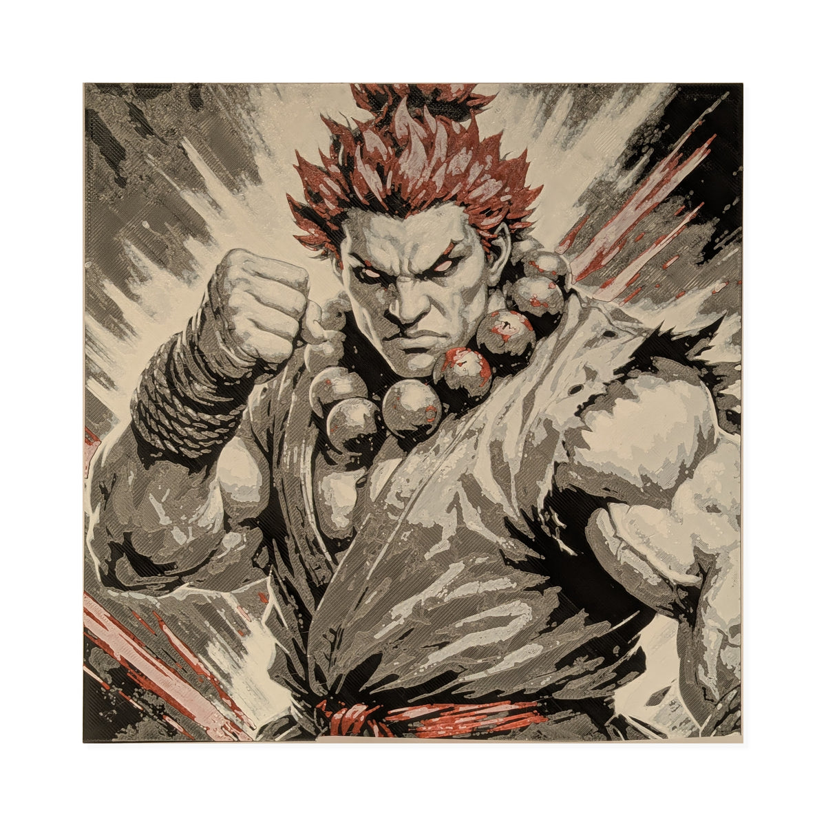 Akuma – Street Fighter 3D Printed Fan Art | 200mm Wall Art