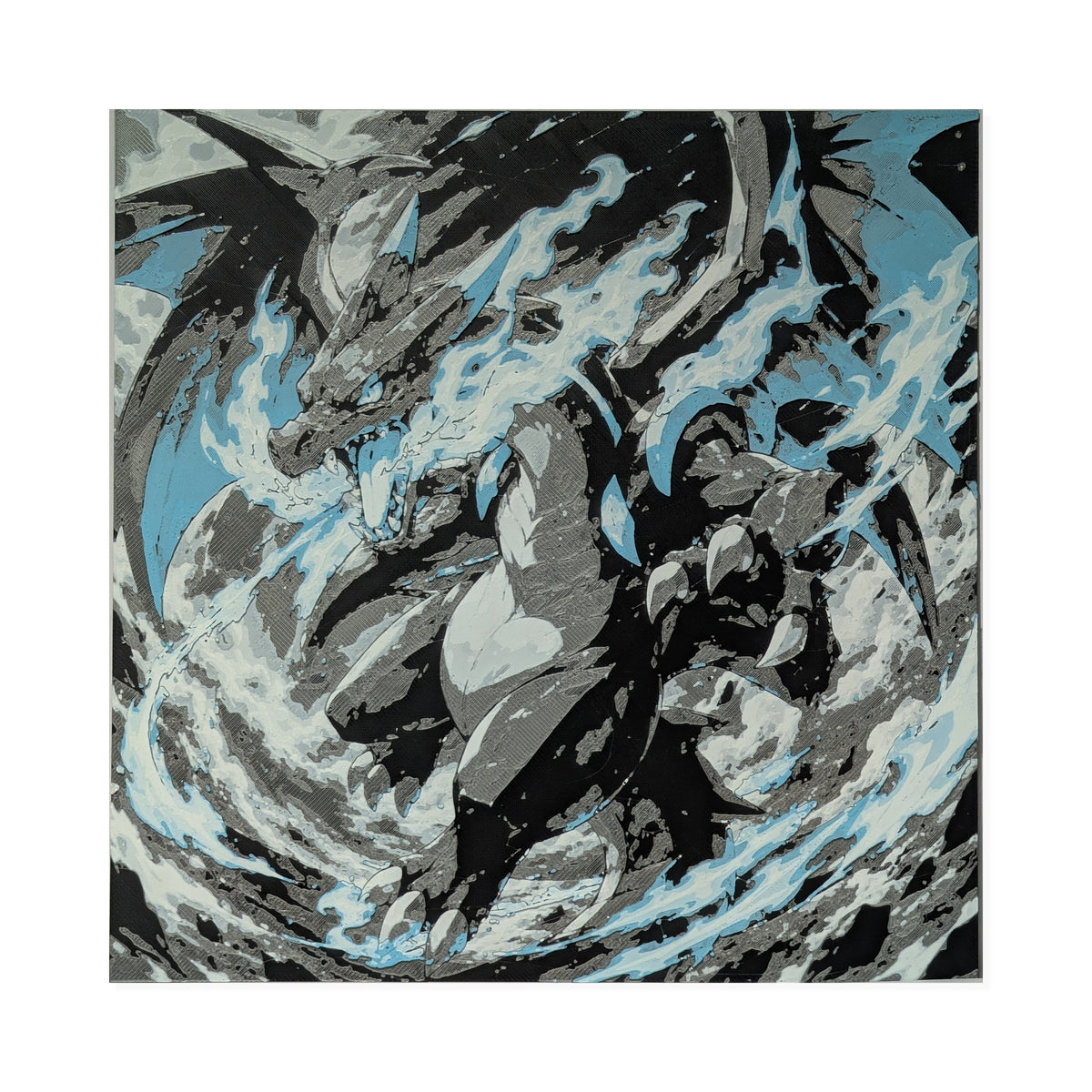 Mega Charizard EX – Pokémon 3D Printed Fan Art | 200mm Wall Art