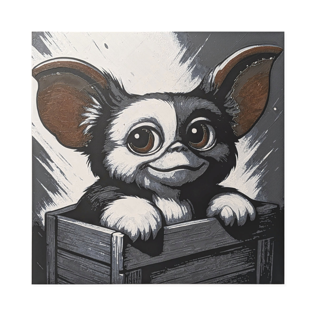 Gizmo – Gremlins 3D Printed Fan Art | 200mm Wall Art