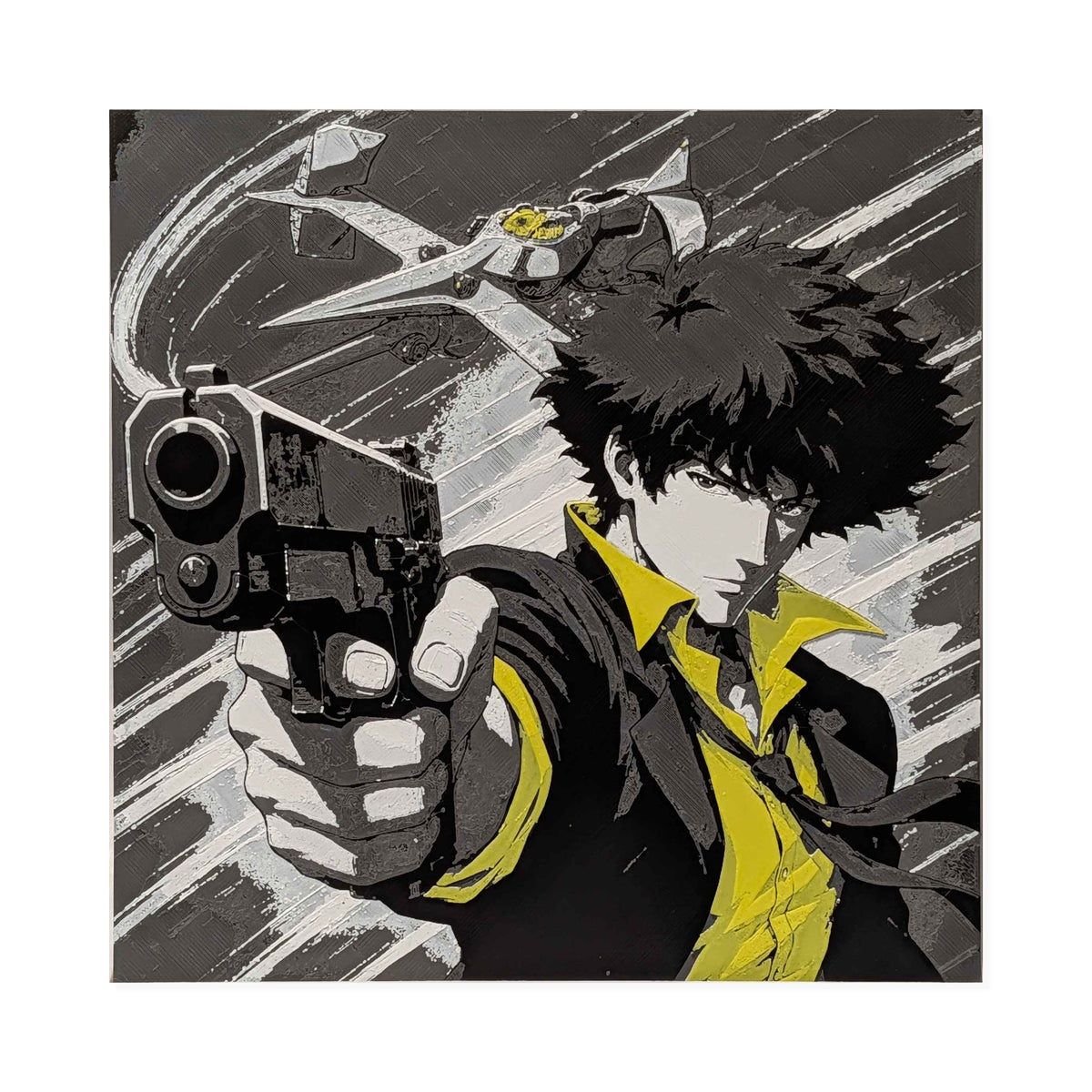 Spike Spiegel – Cowboy Bebop 3D Printed Fan Art | 200mm Wall Art